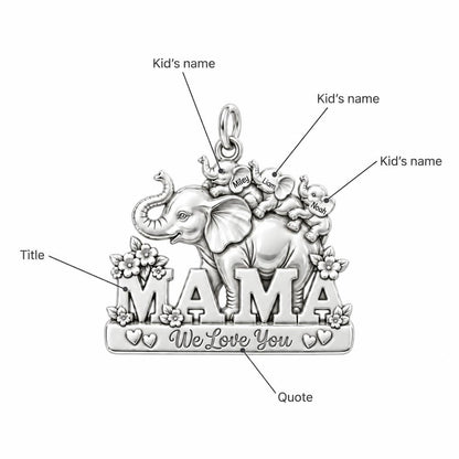 Elephant Matriarch Charm Bracelet – Personalized Mom Gift – personalization guide