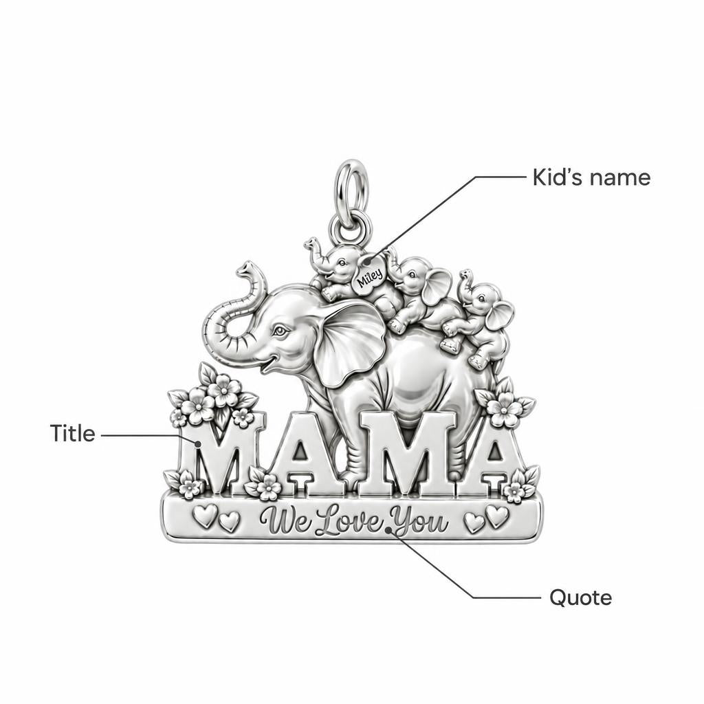 Elephant Matriarch Charm Bracelet – Personalized Mom Gift – personalization guide