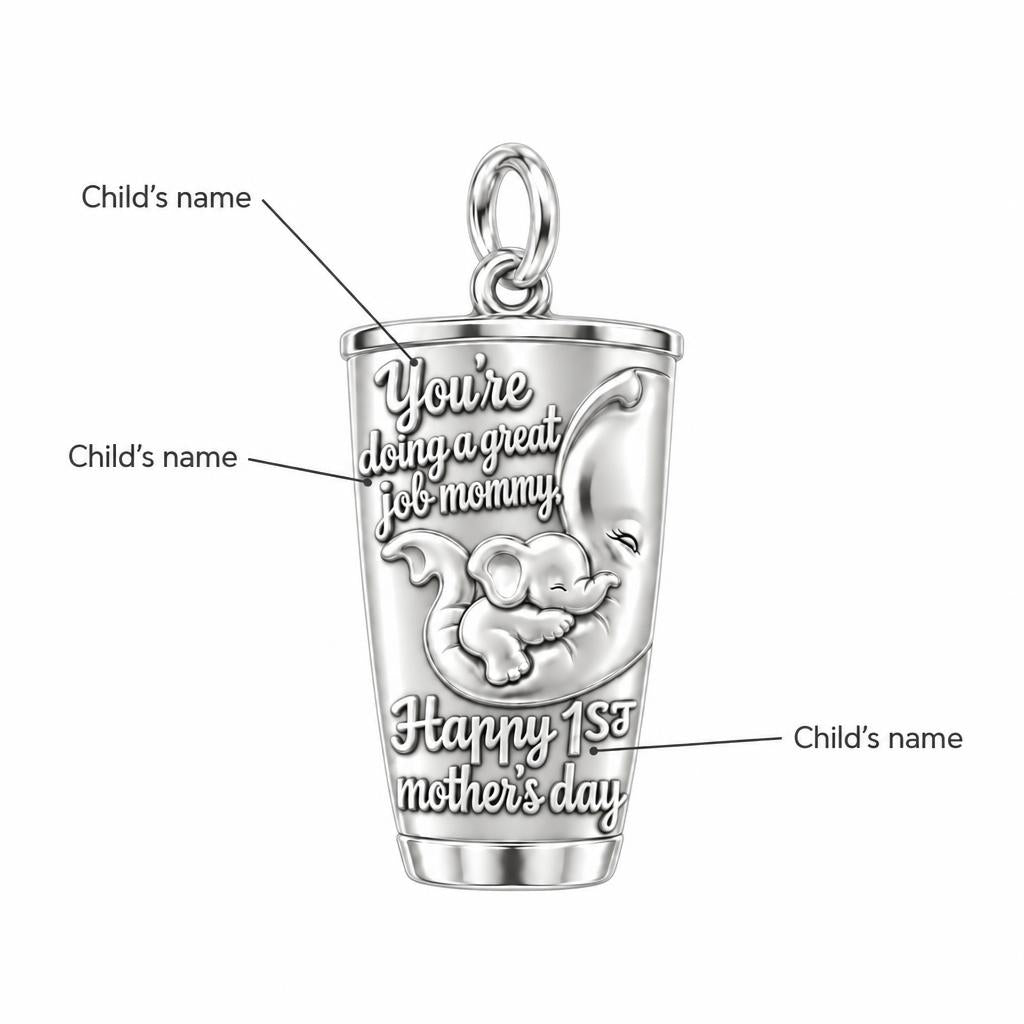 Elephant Mommy Tumbler Charm Bracelet – Personalized Mom Gift – personalization guide