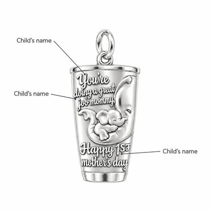 Elephant Mommy Tumbler Charm Bracelet – Personalized Mom Gift – personalization guide