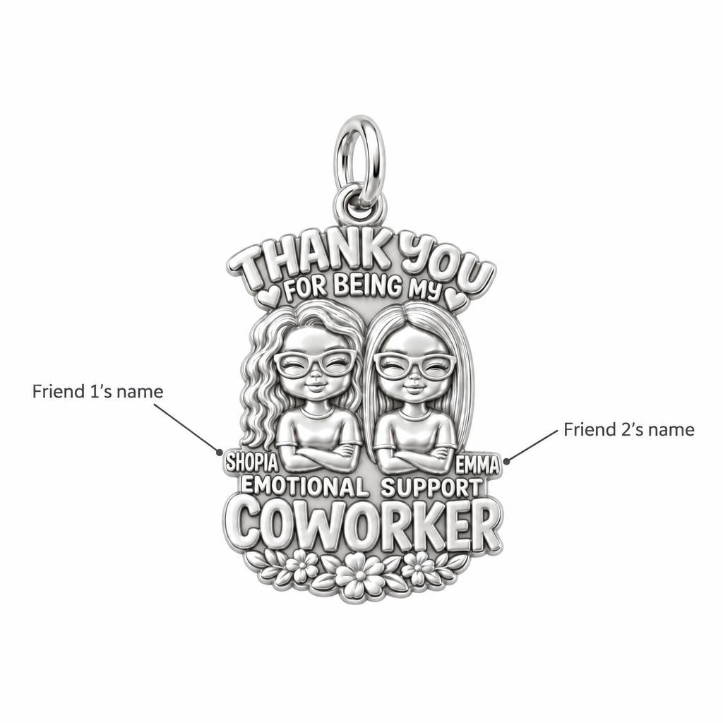 Emotional Support Coworker Charm Bracelet – Personalized Friend Gift – personalization guide