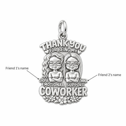 Emotional Support Coworker Charm Bracelet – Personalized Friend Gift – personalization guide