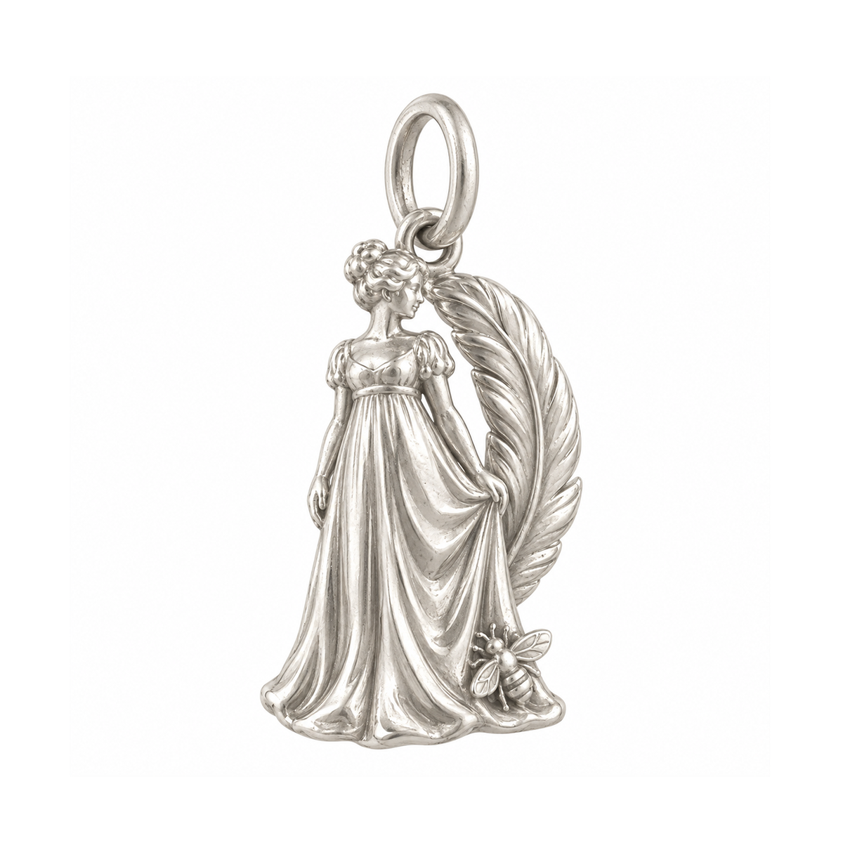 Empire Gown and Feather Charm — Silver — 50-works-silver-20260916-79
