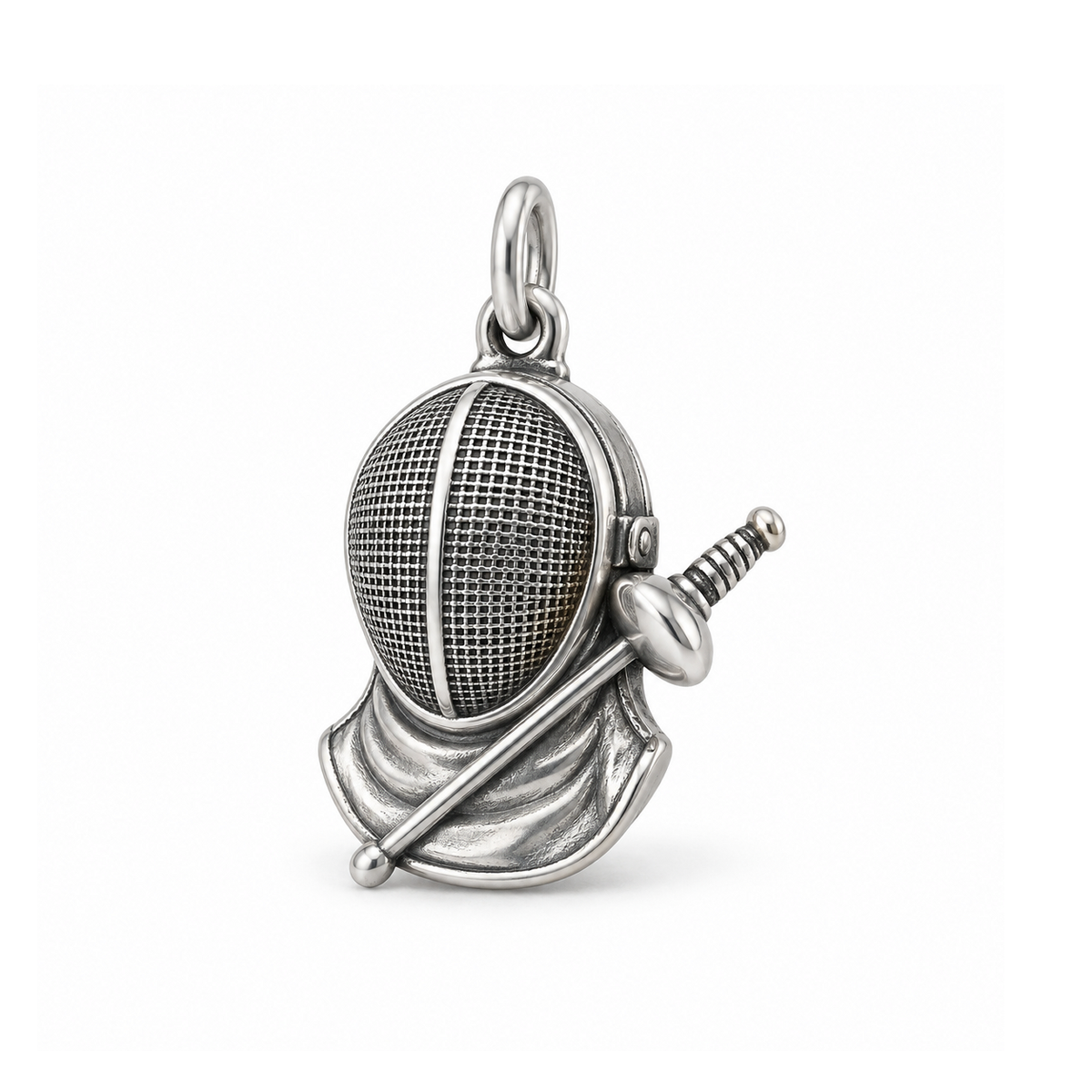 En Garde Fencing Charm — Silver | charm-topics-remaining-444-2026-09-14 | topic-345