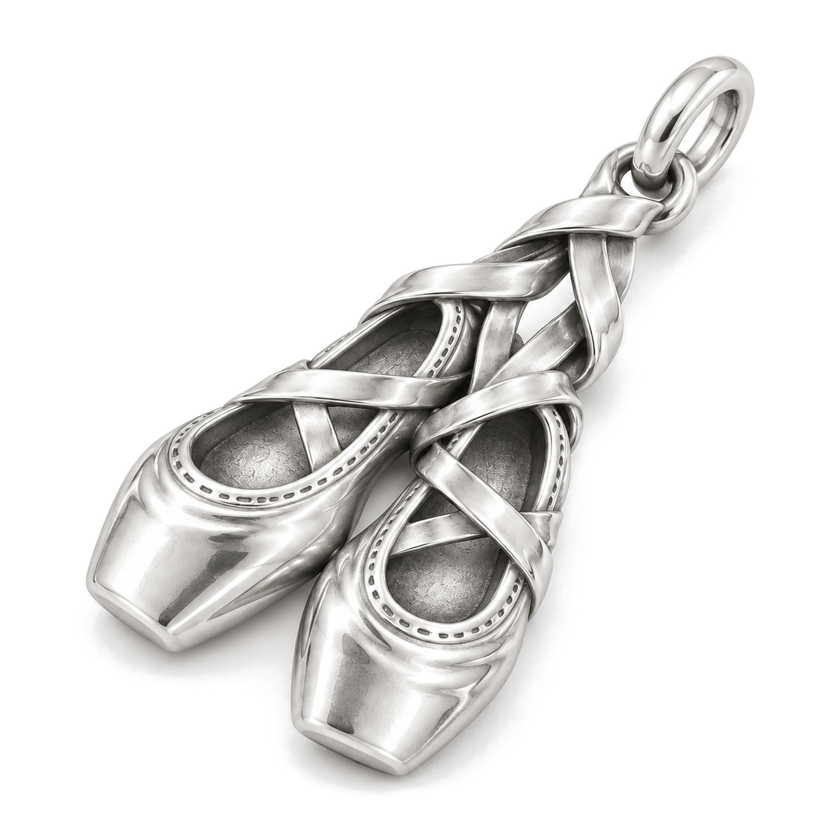 En Pointe Ballet Shoes Charm — Silver Super Macro | charm-topics-remaining-444-2026-09-14 | topic-238