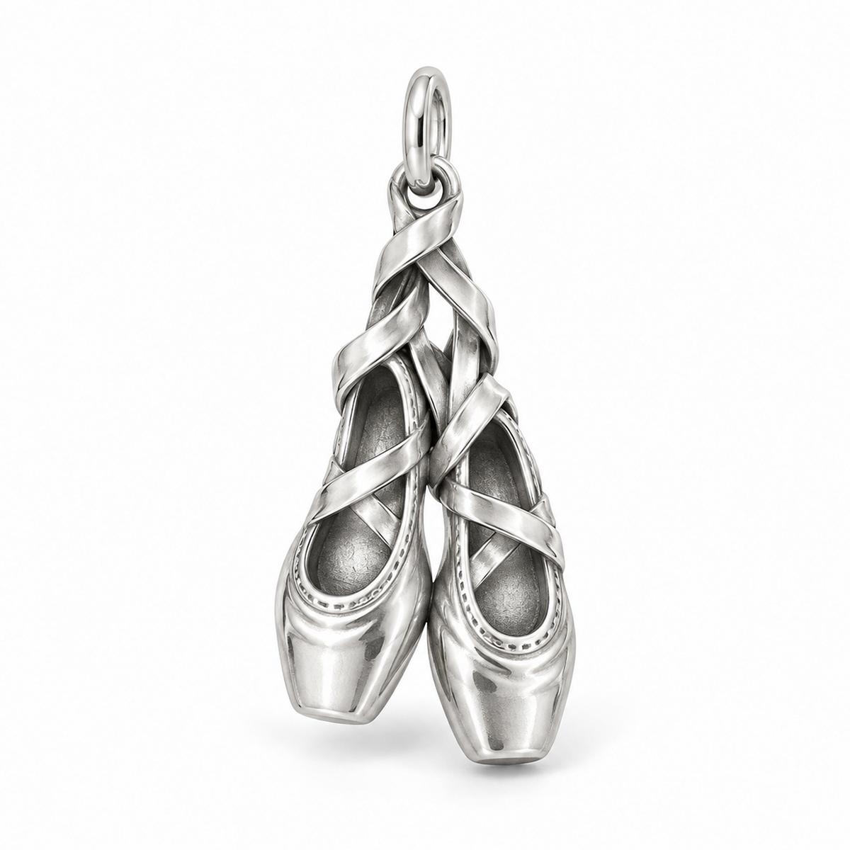 En Pointe Ballet Shoes Charm — Silver | charm-topics-remaining-444-2026-09-14 | topic-238