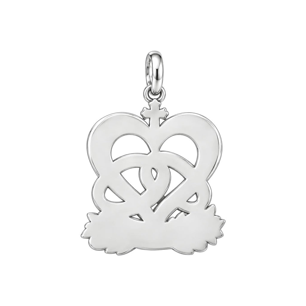 Entwined Hearts and Cross Charm Bracelet – Personalized Couple Gift – back of the charm, engraving area
