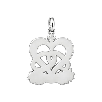 Entwined Hearts and Cross Charm Bracelet – Personalized Couple Gift – back of the charm, engraving area