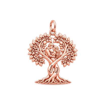 Entwined Roots of Love Charm Bracelet – Personalized Couple Gift – rose gold charm, front view