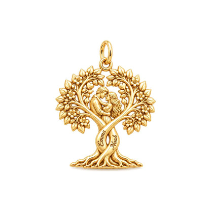 Entwined Roots of Love Charm Bracelet – Personalized Couple Gift – 18K gold charm, front view