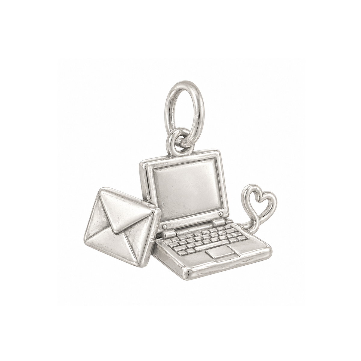 Envelope and Vintage Laptop Charm — Silver — 50-works-silver-20260916-116