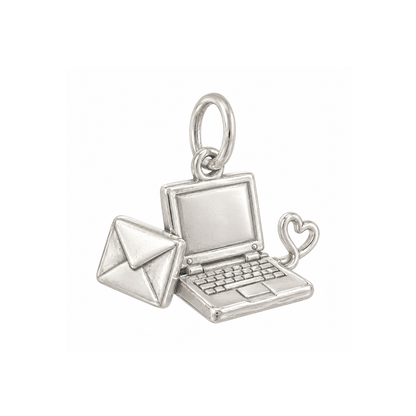 Envelope and Vintage Laptop Charm — Silver — 50-works-silver-20260916-116
