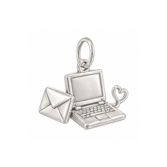 Envelope and Vintage Laptop Charm — Silver — 50-works-silver-20260916-116