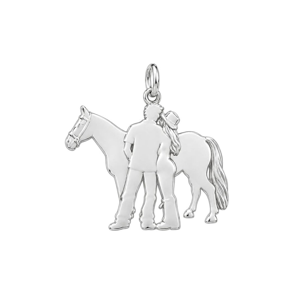 Equestrian Family Charm Bracelet – Personalized Couple Gift – back of the charm, engraving area