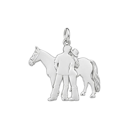 Equestrian Family Charm Bracelet – Personalized Couple Gift – back of the charm, engraving area