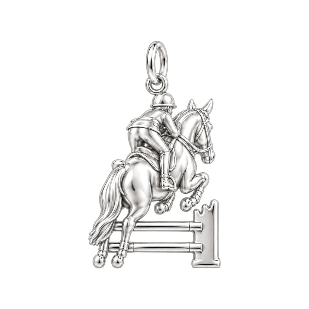 Equestrian Leap Charm Bracelet – Personalized Horse Lover Gift – back of the charm, engraving area