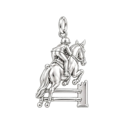 Equestrian Leap Charm Bracelet – Personalized Horse Lover Gift – back of the charm, engraving area