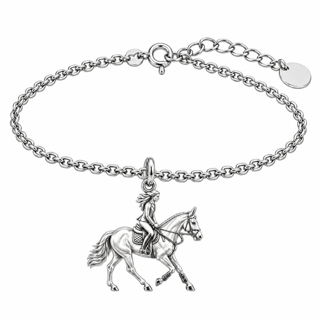 Equestrian Spirit Charm Bracelet Set – silver, front view