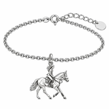 Equestrian Spirit Charm Bracelet Set – silver, front view