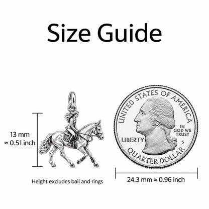 Equestrian Spirit Charm Bracelet Set – size guide, 13 mm charm next to a quarter