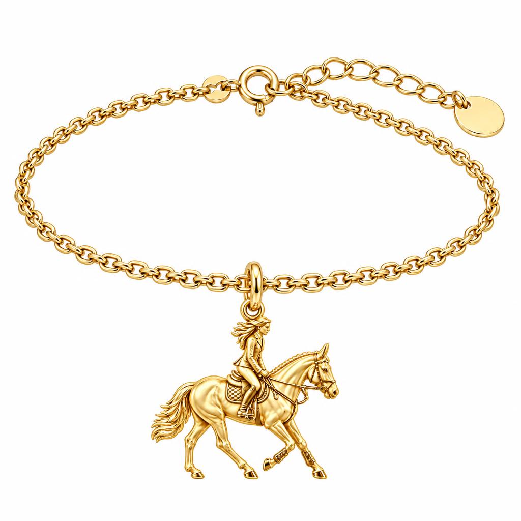Equestrian Spirit Charm Bracelet Set – 18K gold, front view