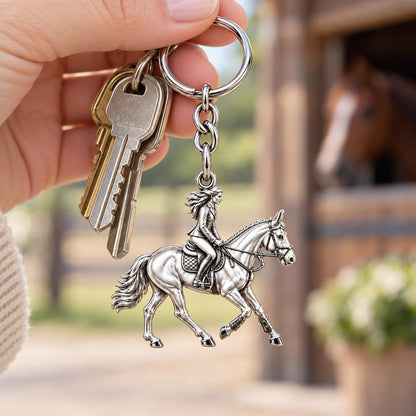 Equestrian Spirit Charm Keychain – worn / in use