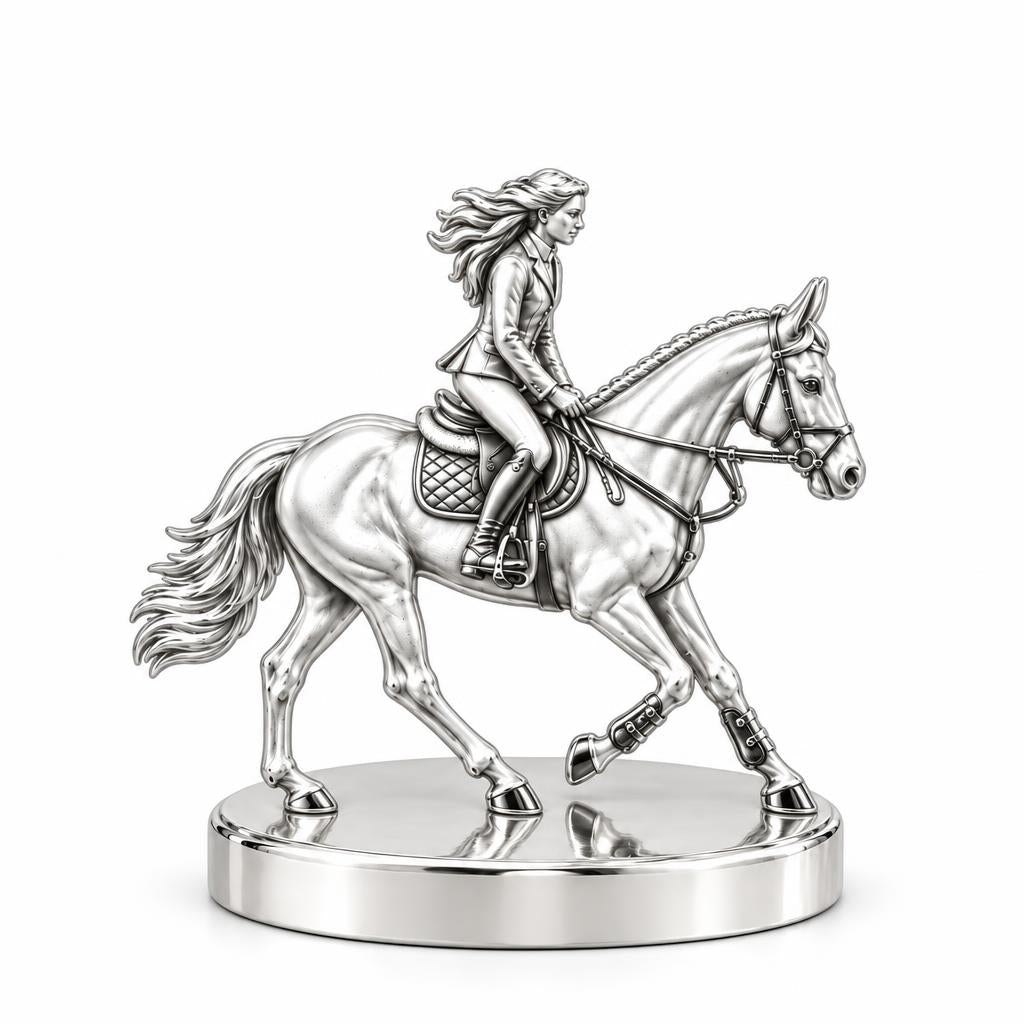 Equestrian Spirit Keepsake Plaque – silver, front view