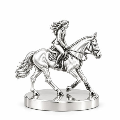 Equestrian Spirit Keepsake Plaque – silver, front view