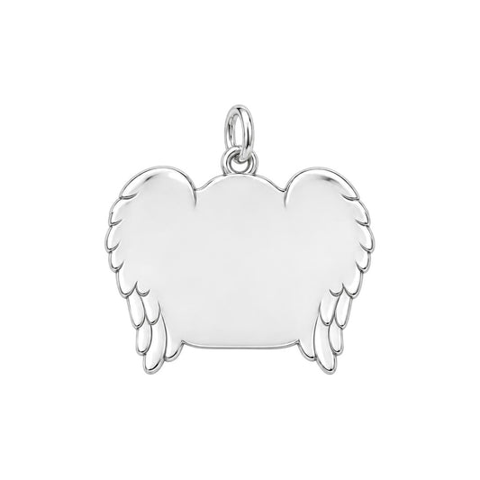 Eternal Angel Wings Charm Bracelet – Personalized Memorial Gift – back of the charm, engraving area