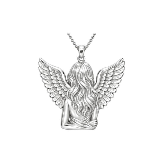 Eternal Angel Wings Charm Bracelet – Personalized Memorial Gift – back of the charm, engraving area