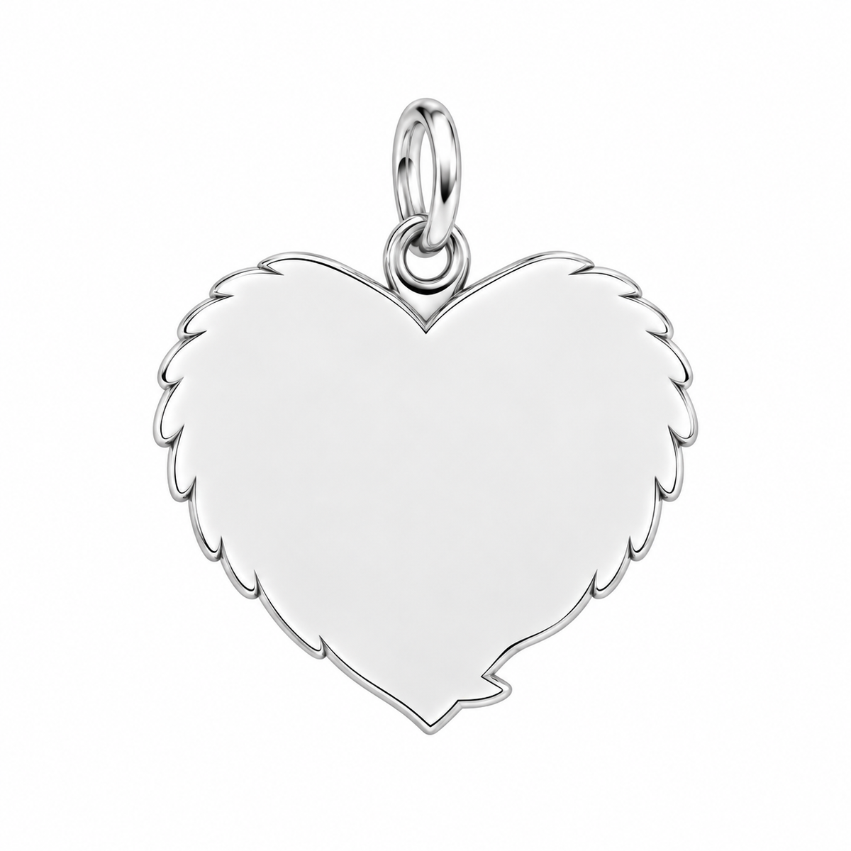 Eternal Angel Wings Heart Charm Bracelet – Personalized Dog Mom Gift – back of the charm, engraving area
