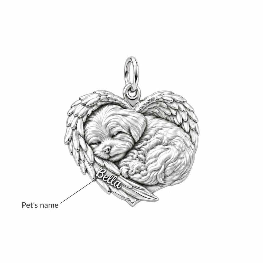 Eternal Angel Wings Heart Charm Bracelet – Personalized Dog Mom Gift – personalization guide