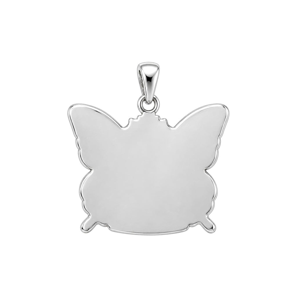 Eternal Butterfly Portrait Charm Bracelet – Personalized Memorial Gift – back of the charm, engraving area