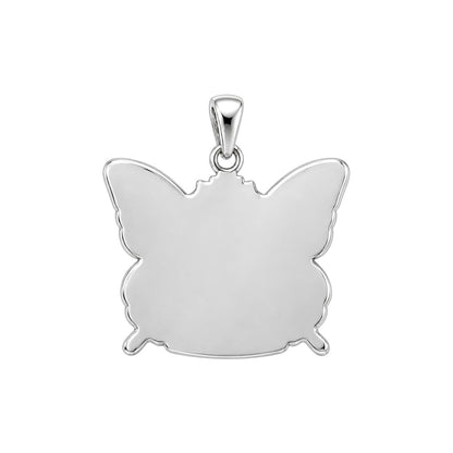 Eternal Butterfly Portrait Charm Bracelet – Personalized Memorial Gift – back of the charm, engraving area