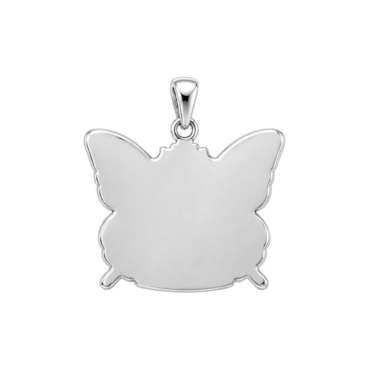 Eternal Butterfly Portrait Charm Bracelet – Personalized Memorial Gift – back of the charm, engraving area