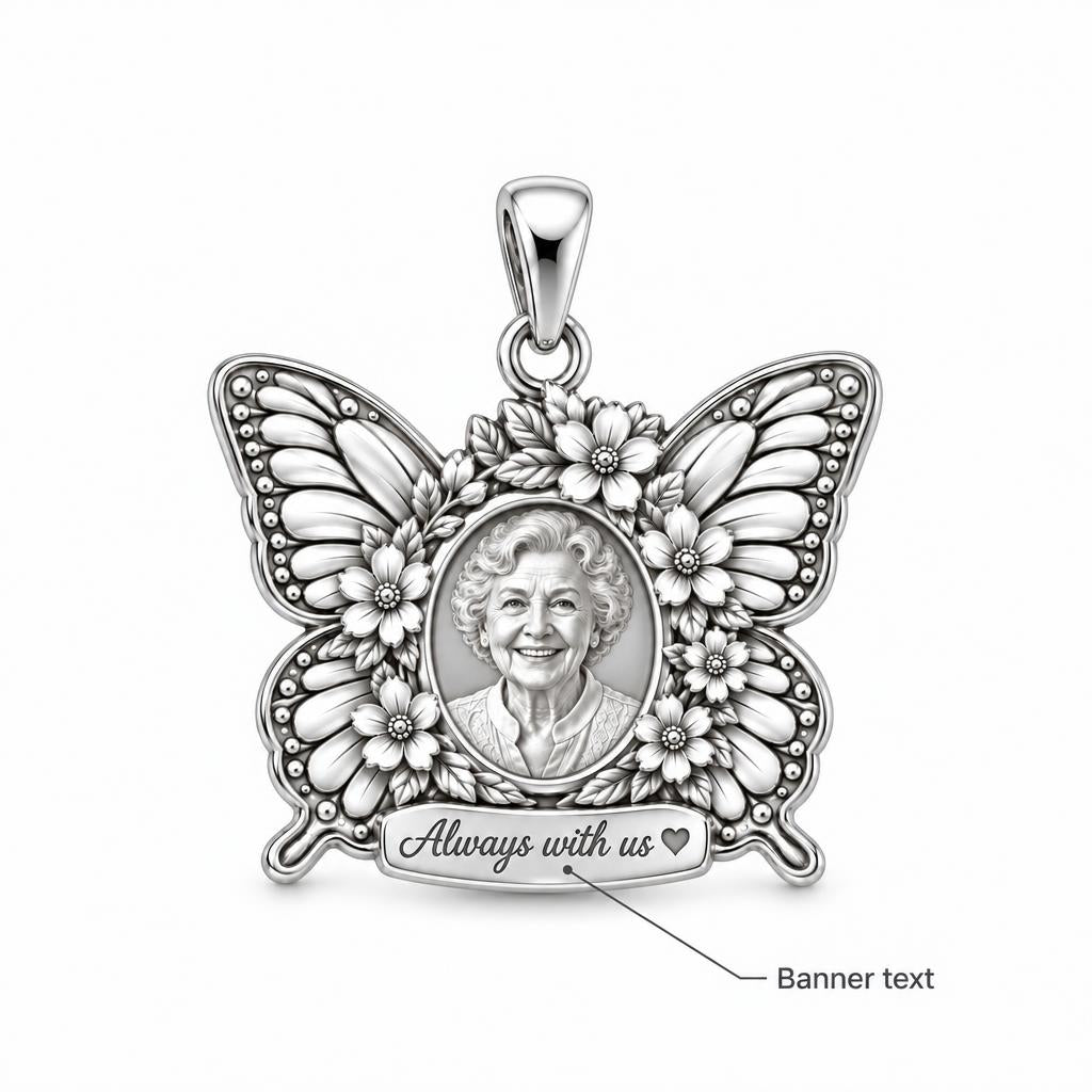 Eternal Butterfly Portrait Charm Bracelet – Personalized Memorial Gift – personalization guide