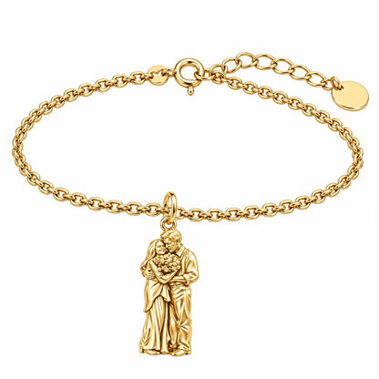 Eternal Couple Bouquet Charm Bracelet Set – 18K gold, front view