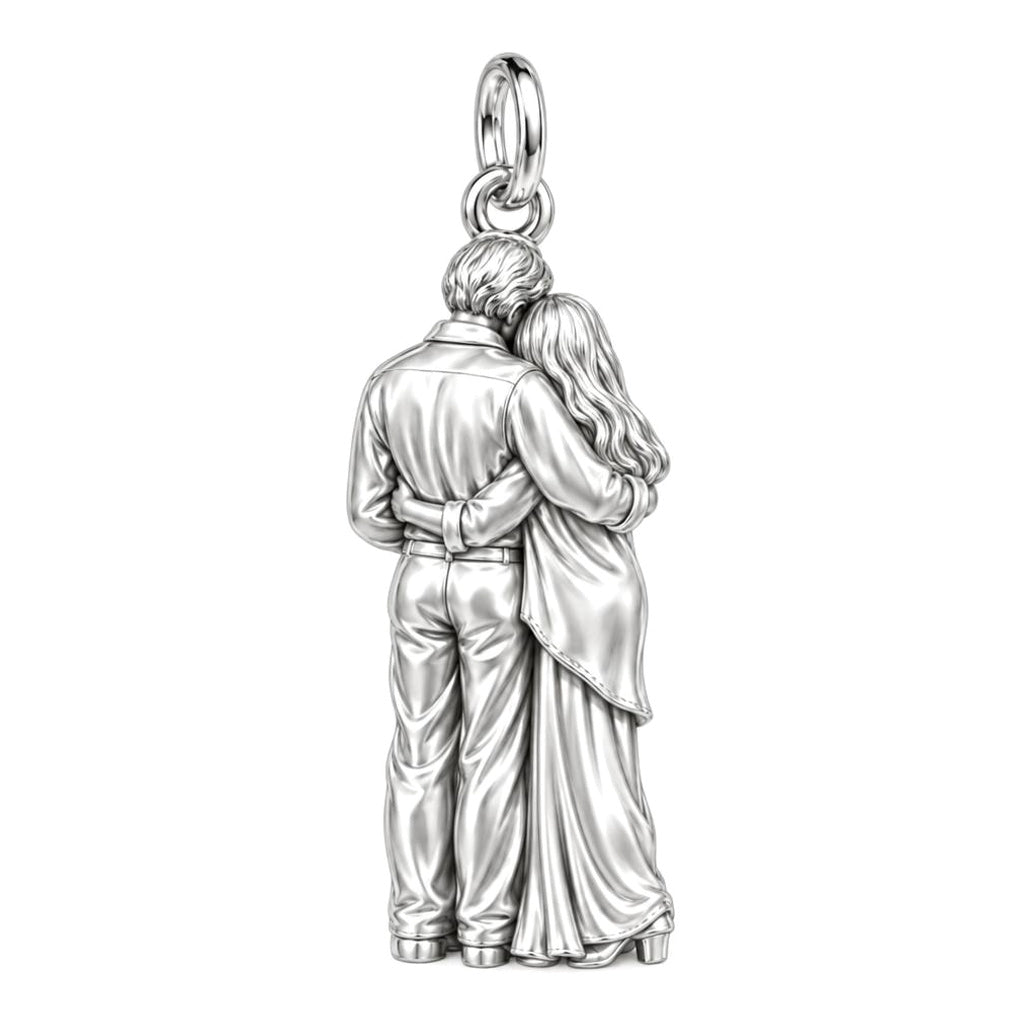 Eternal Couple Bouquet Charm Keychain – back of the charm, engraving area