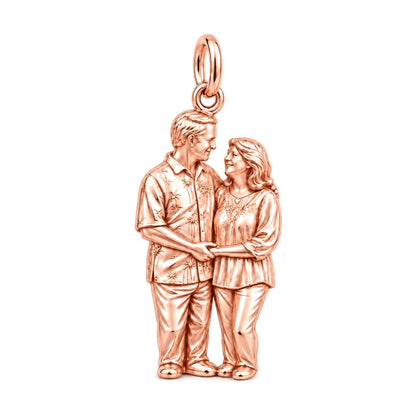 Eternal Couple Likeness Charm Bracelet – Personalized Couple Gift – rose gold charm, front view