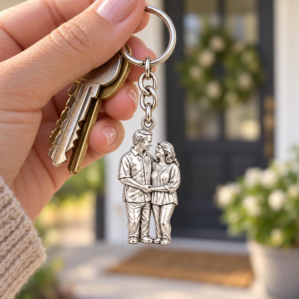 Eternal Couple Likeness Charm Keychain – worn / in use