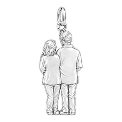 Eternal Couple Likeness Keepsake Plaque – back of the charm, engraving area