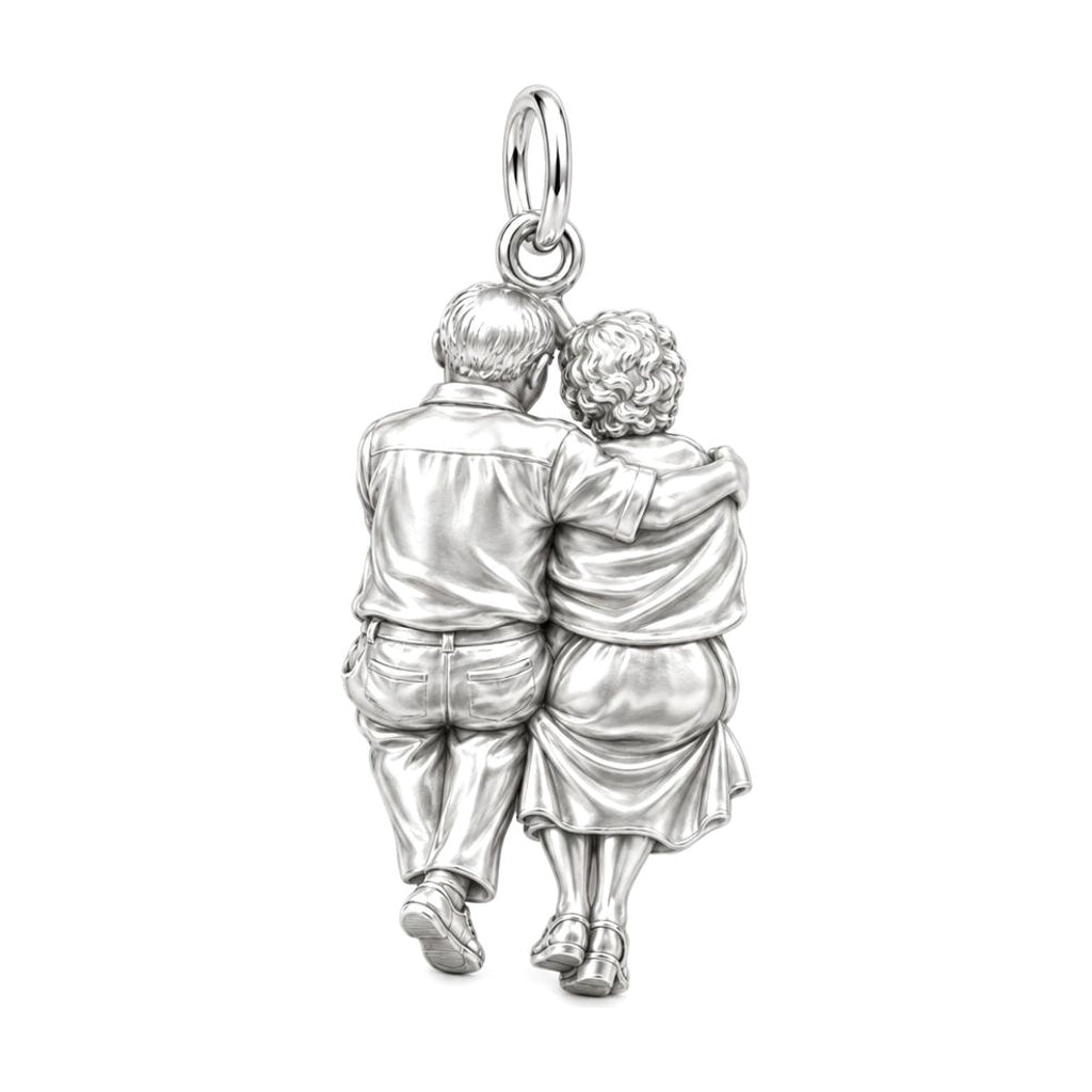 Eternal Couple Selfie Charm Bracelet – Personalized Couple Gift – back of the charm, engraving area