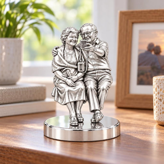 Eternal Couple Selfie Keepsake Plaque – worn / in use