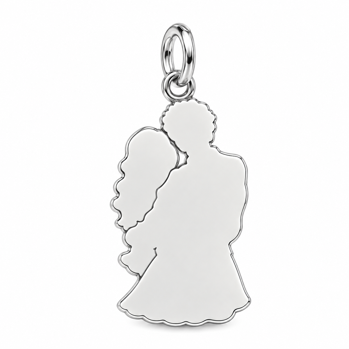 Eternal Embrace Charm Bracelet – Personalized Couple Gift – back of the charm, engraving area