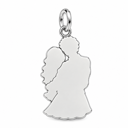 Eternal Embrace Charm Bracelet – Personalized Couple Gift – back of the charm, engraving area