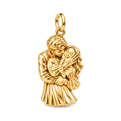 Eternal Embrace Charm Bracelet – Personalized Couple Gift – 18K gold charm, front view