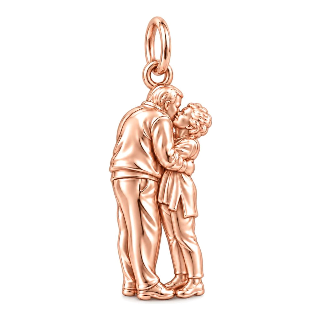 Eternal Embrace Photo Charm Bracelet – Personalized Couple Gift – rose gold charm, front view