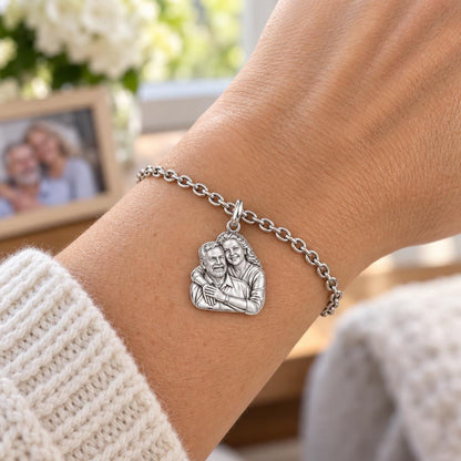Eternal Embrace Photo Charm Bracelet Set – worn / in use