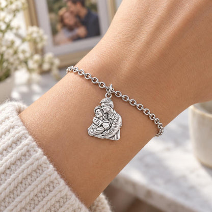 Eternal Embrace Photo Charm Bracelet Set – worn / in use