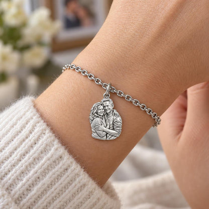 Eternal Embrace Photo Charm Bracelet Set – worn / in use